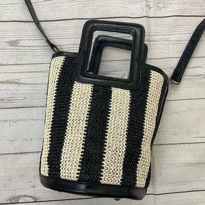 SOLID & STRIPED Black and White Striped Bag